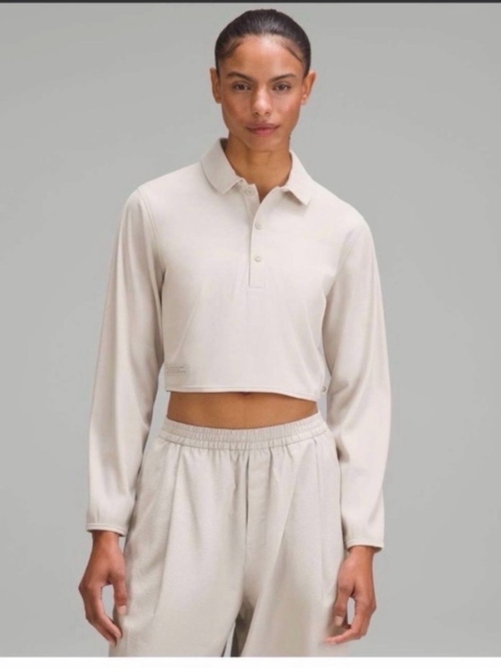 lululemon Cupro Cropped Long‑Sleeve Polo Shirt